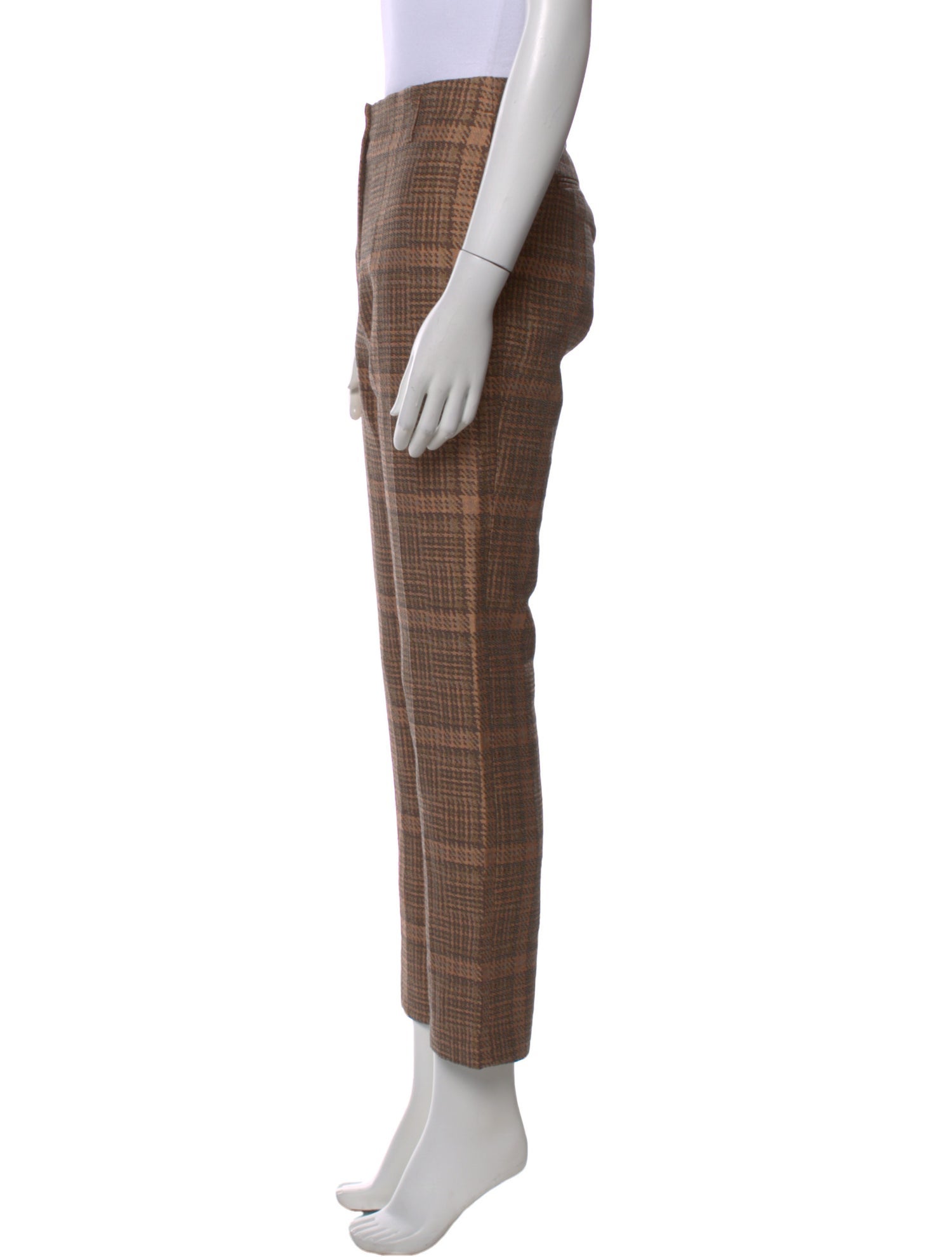 Dries Van Noten Plaid Print Straight Leg Pants