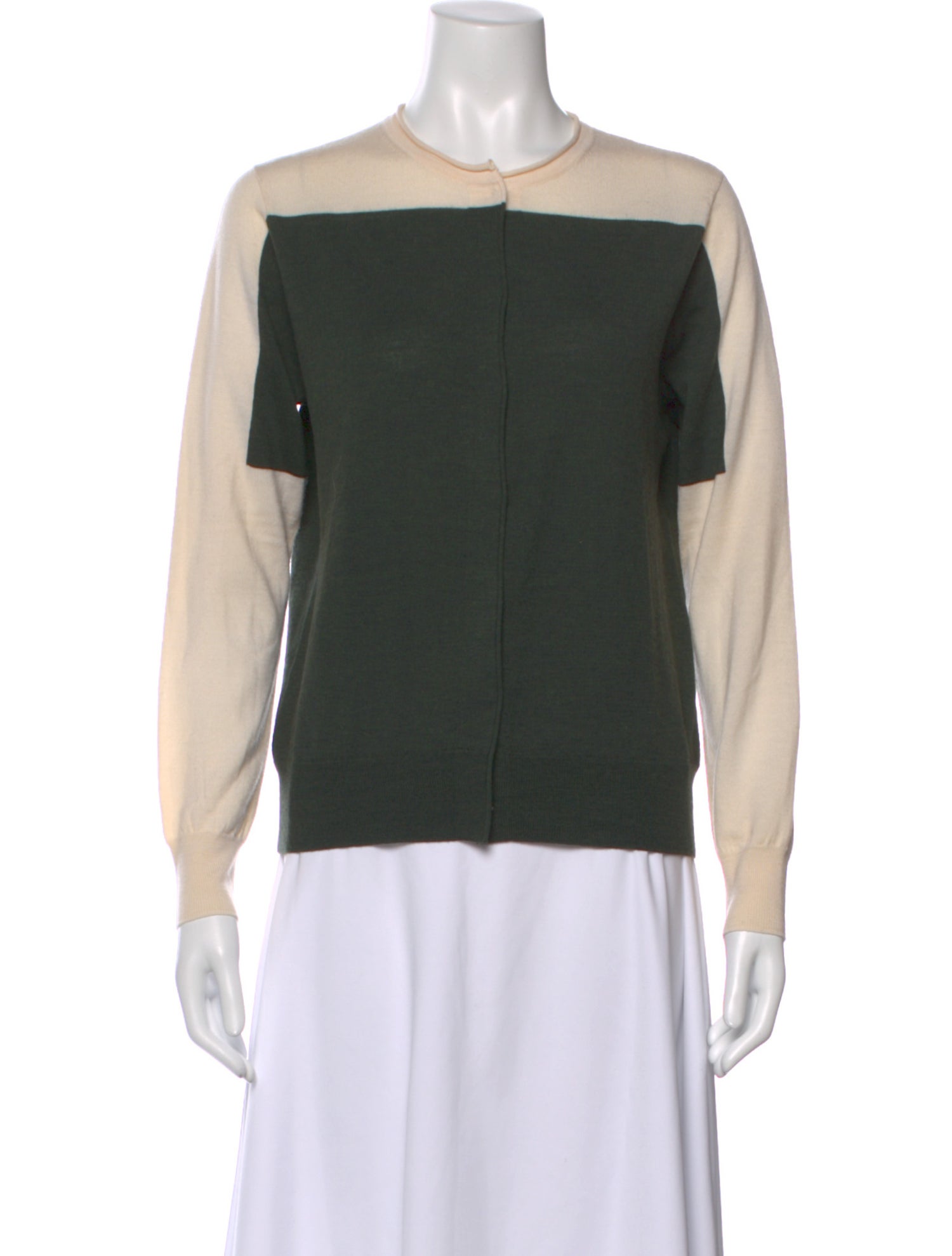 Dries Van Noten Wool Colorblock Pattern Sweater