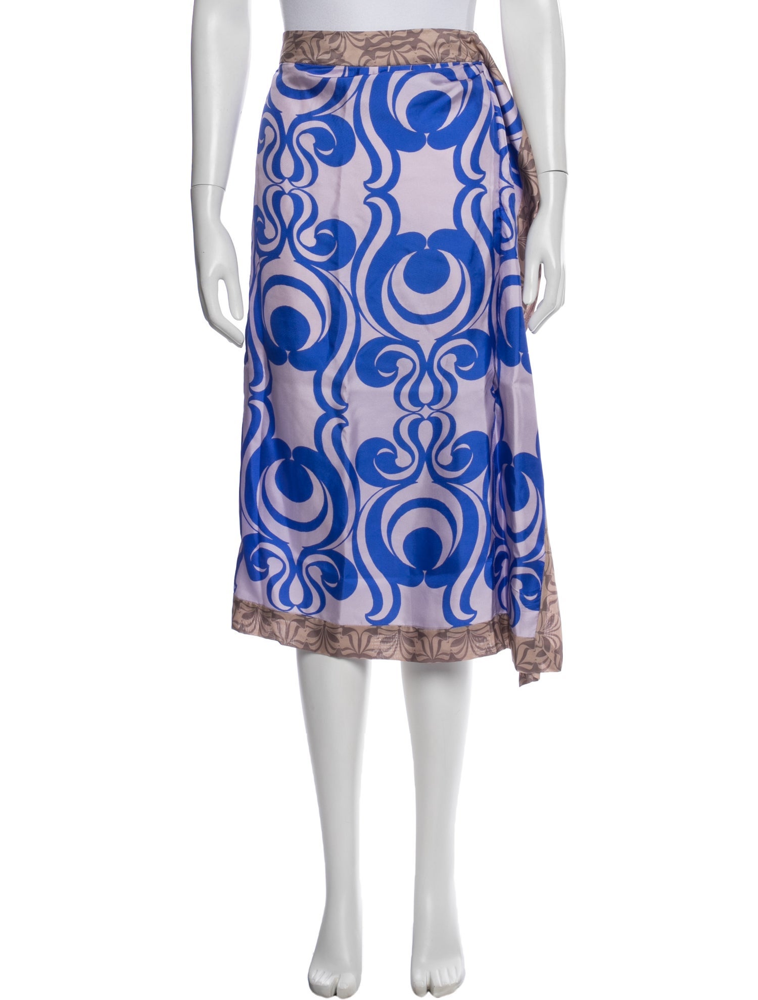 Dries Van Noten Silk Midi Length Skirt