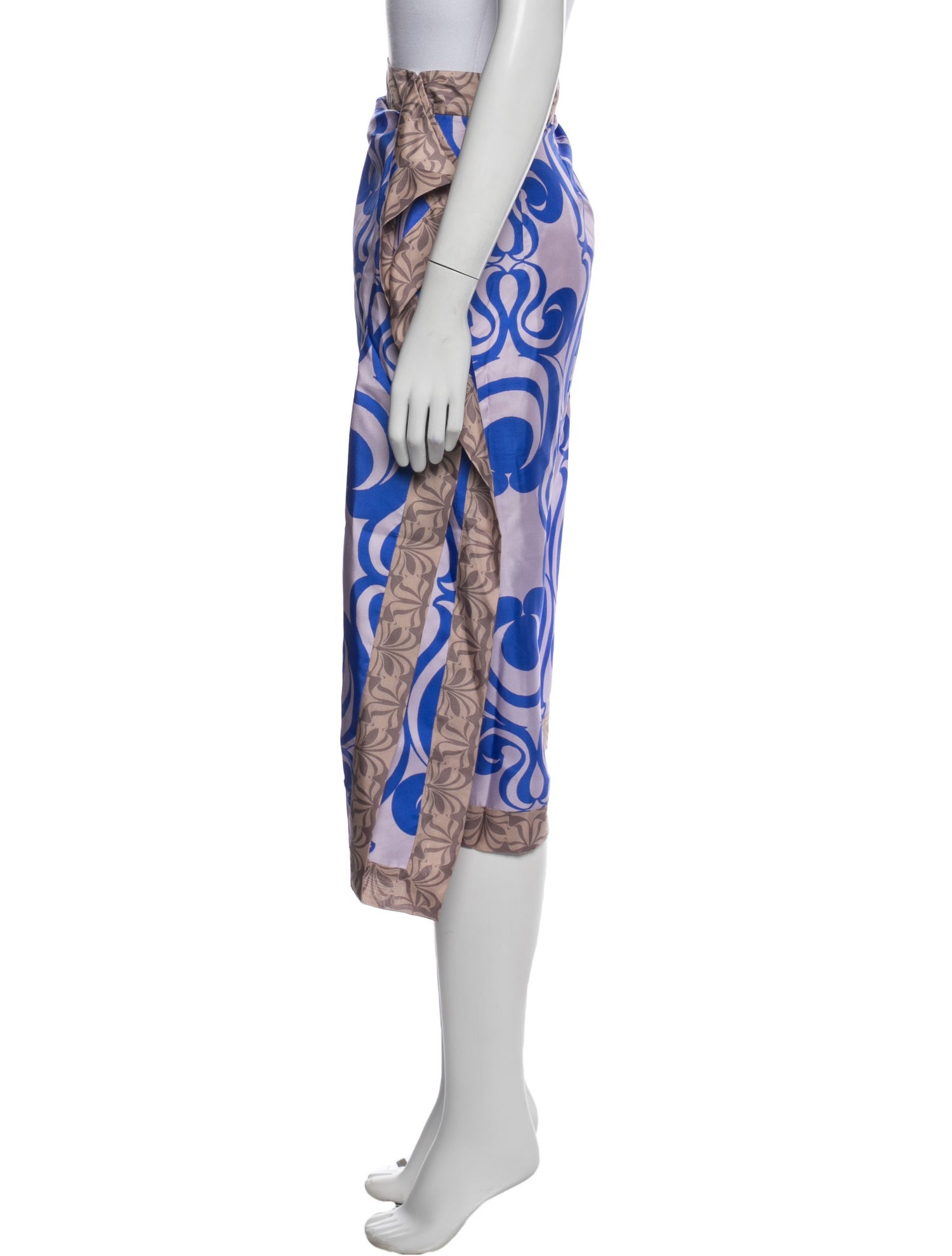 Dries Van Noten Silk Midi Length Skirt