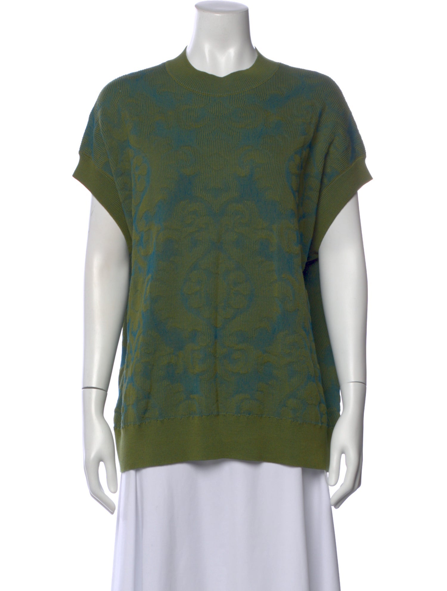 Dries Van Noten Patterned Mock Neck Top