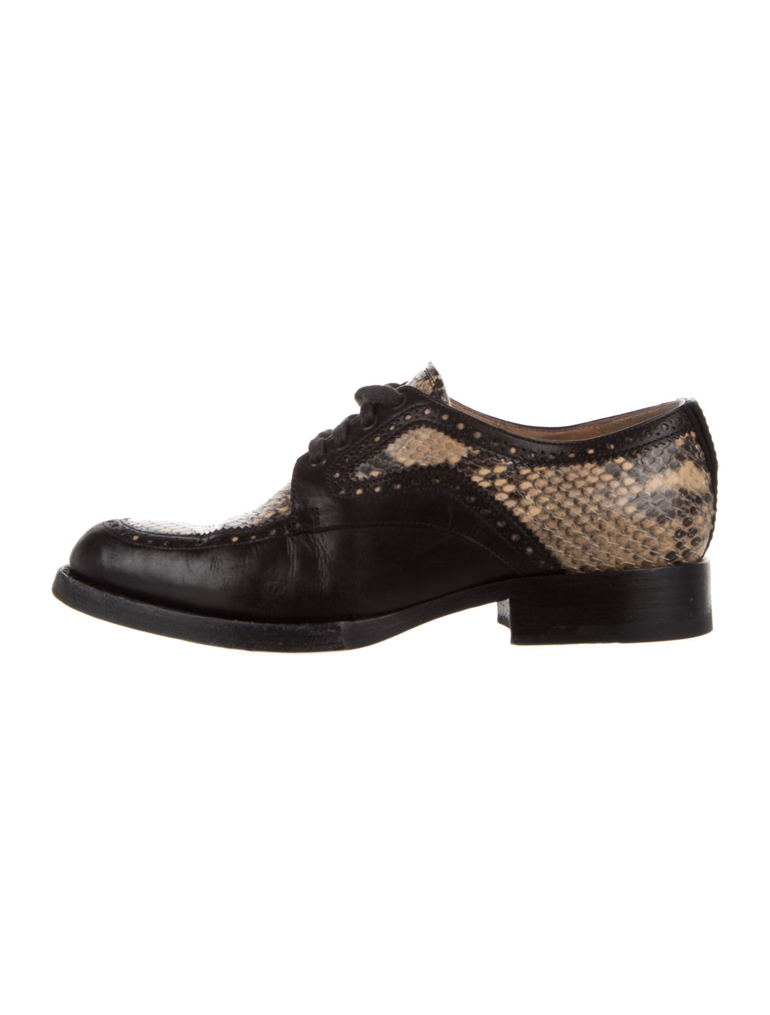 Dries Van Noten Leather Animal Print Oxfords