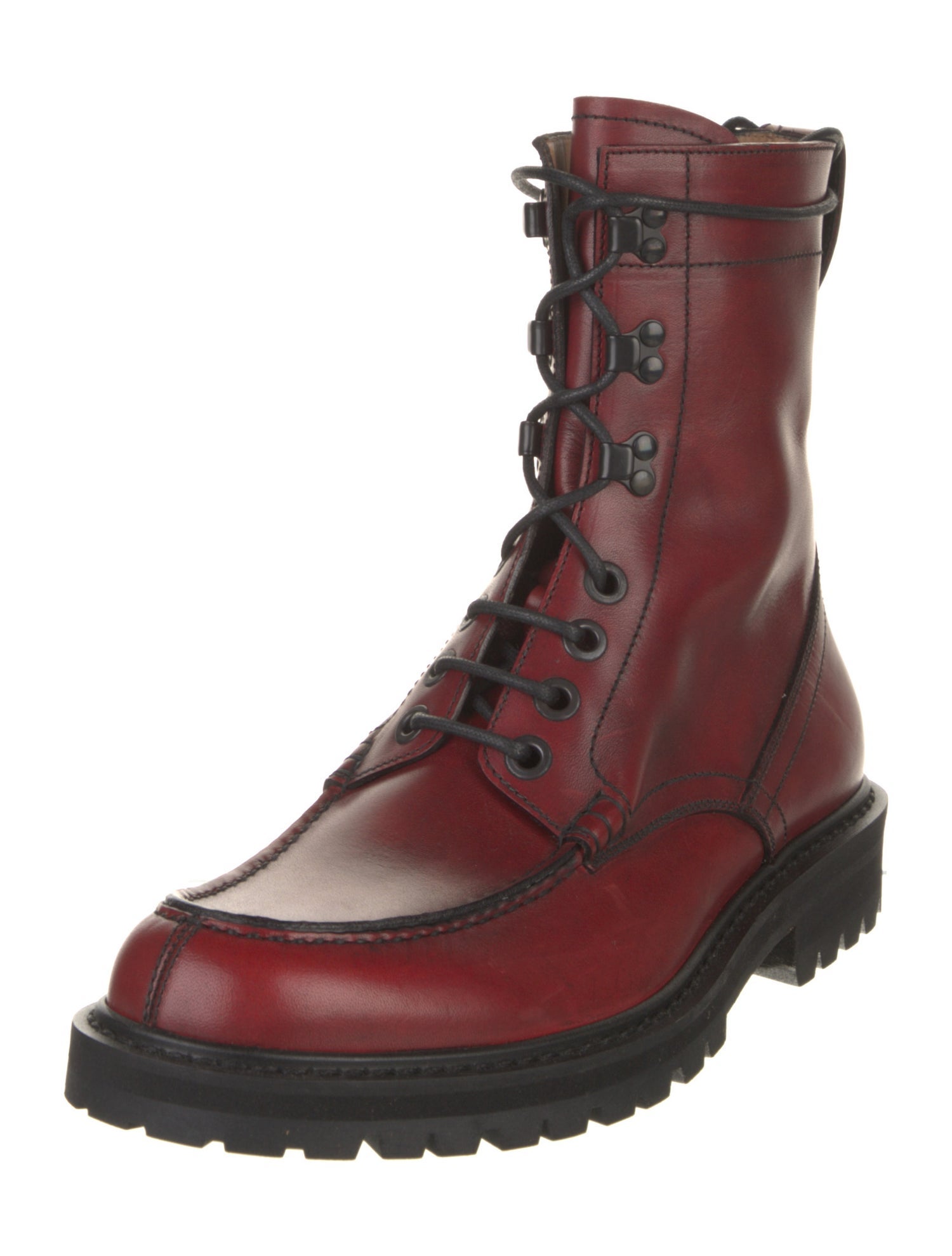 Dries Van Noten Leather Combat Boots