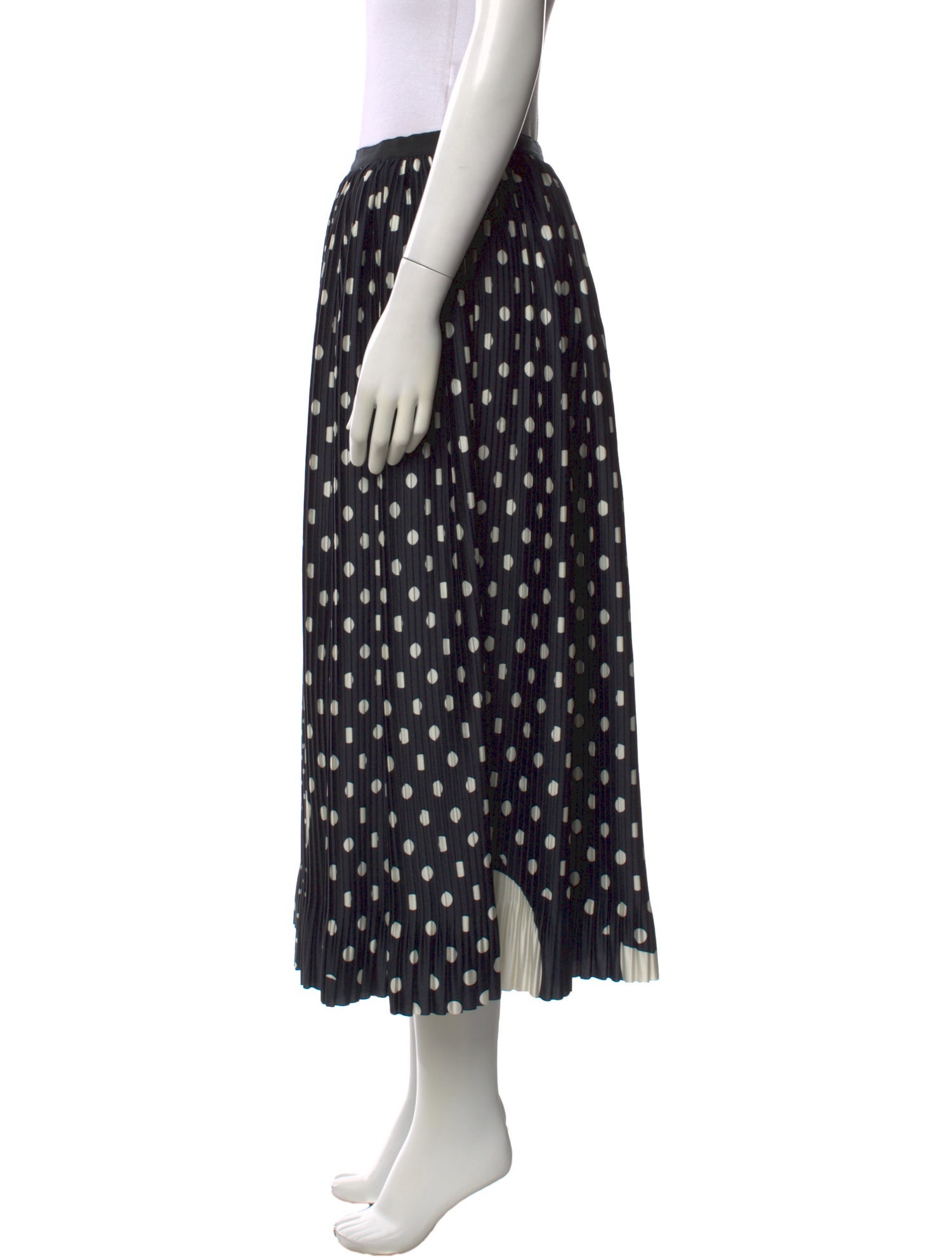 Dries Van Noten Polka Dot Print Midi Length Skirt
