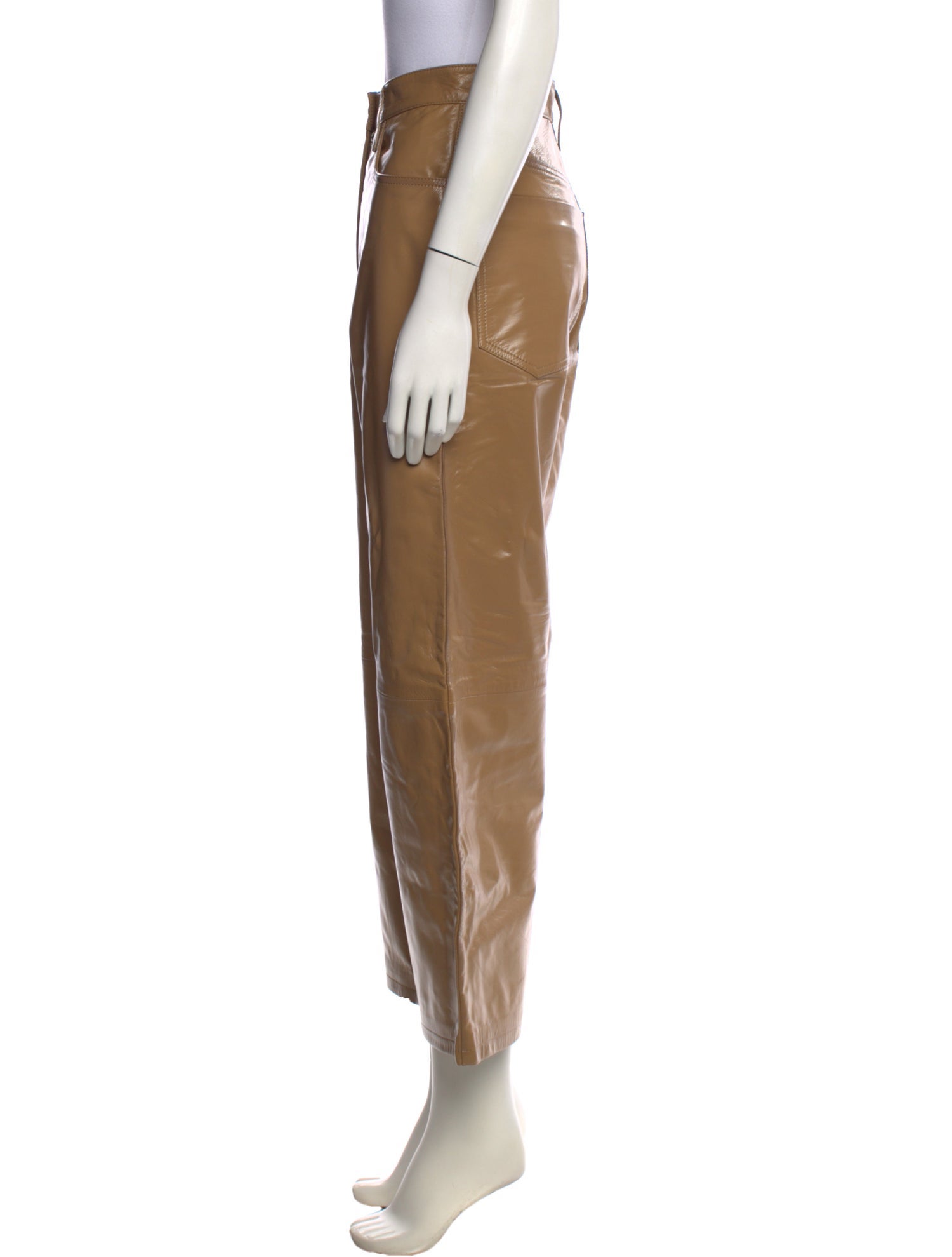 Dries Van Noten Leather Wide Leg Pants