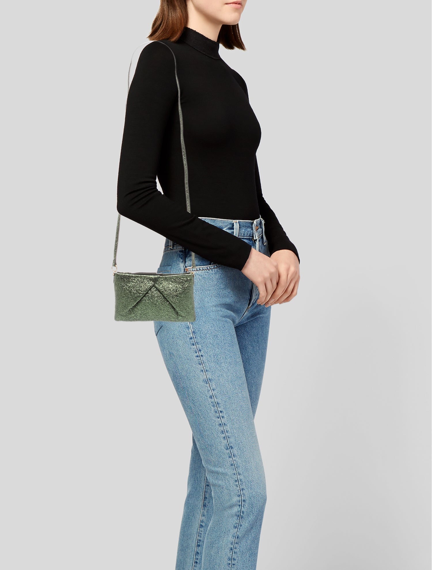 Fendi 2022 Satin Baguette Phone Pouch w/Tags - Black Crossbody