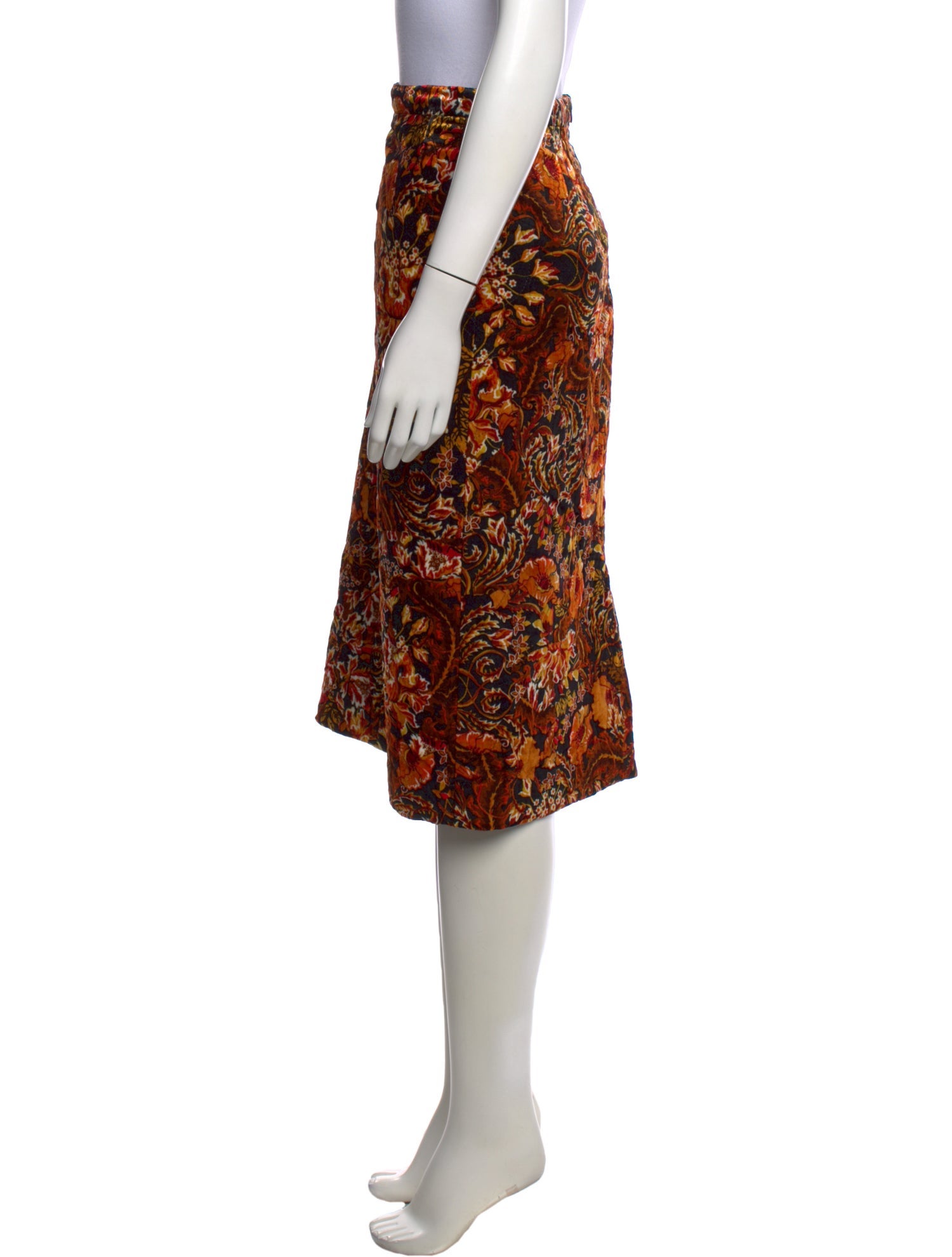 Dries Van Noten Floral Print Midi Length Skirt