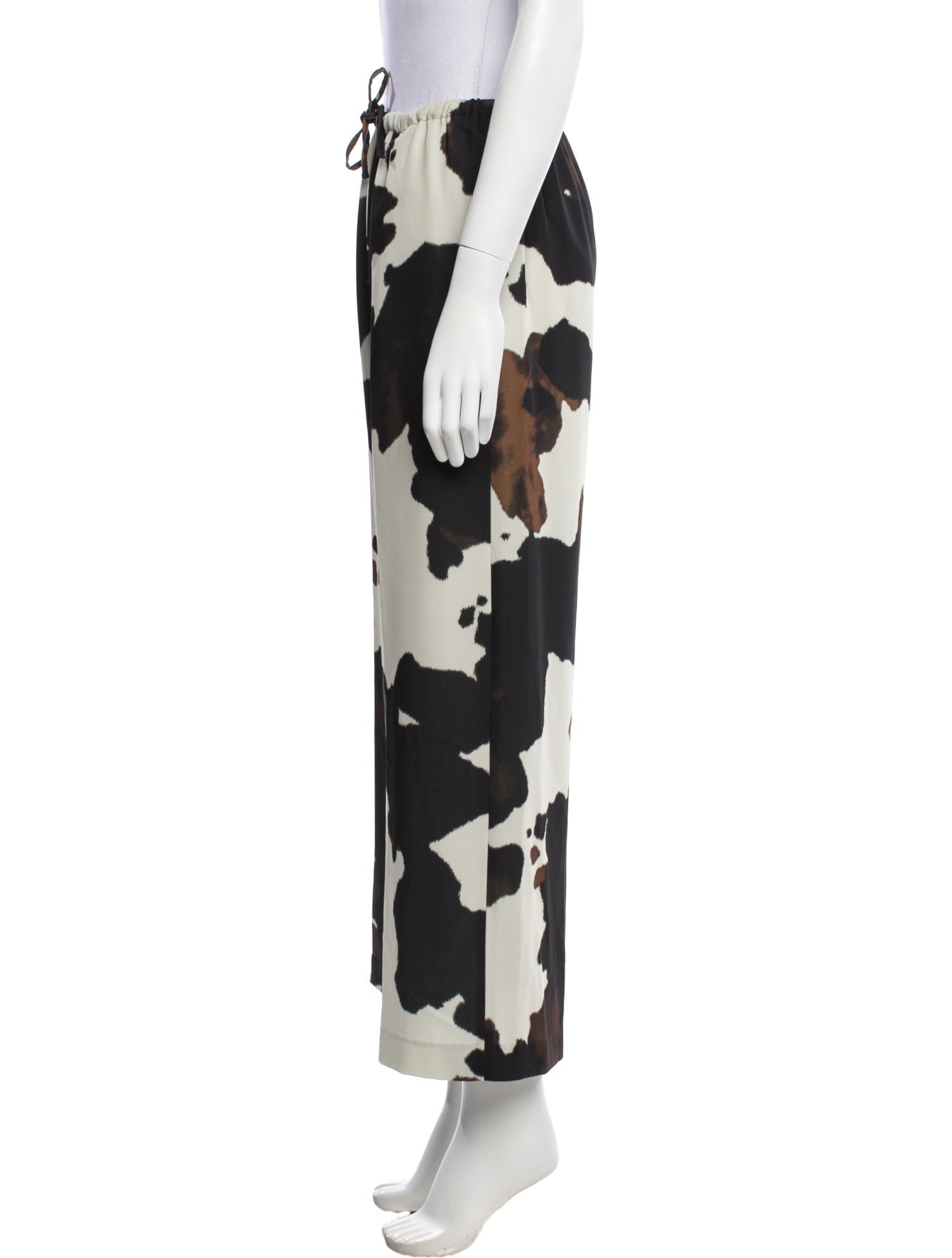 Dries Van Noten Animal Print Wide Leg Pants