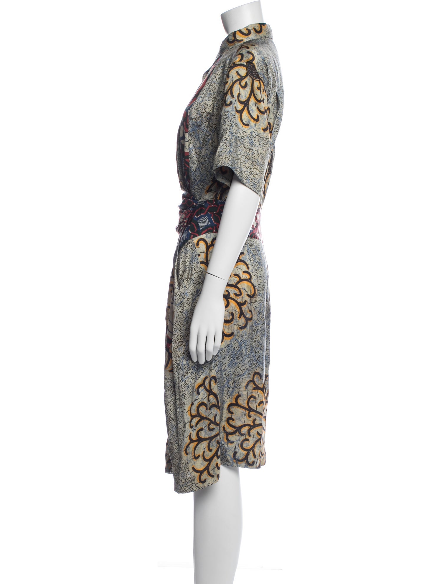 Dries Van Noten Silk Knee-Length Dress