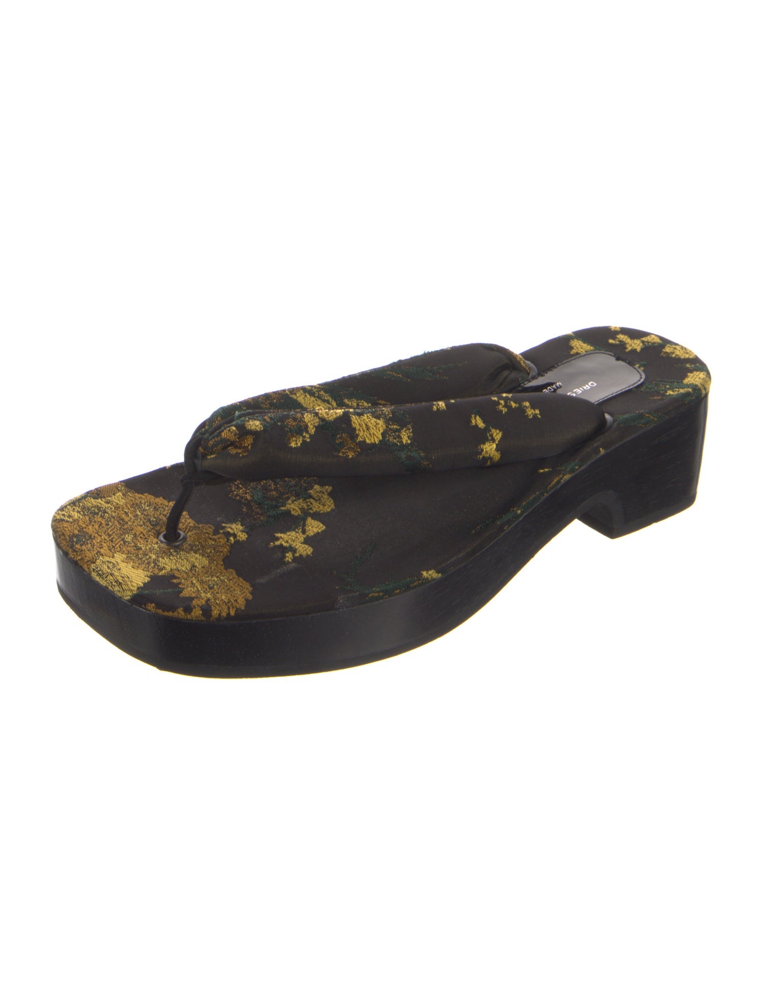Dries Van Noten Floral Print Flip Flops