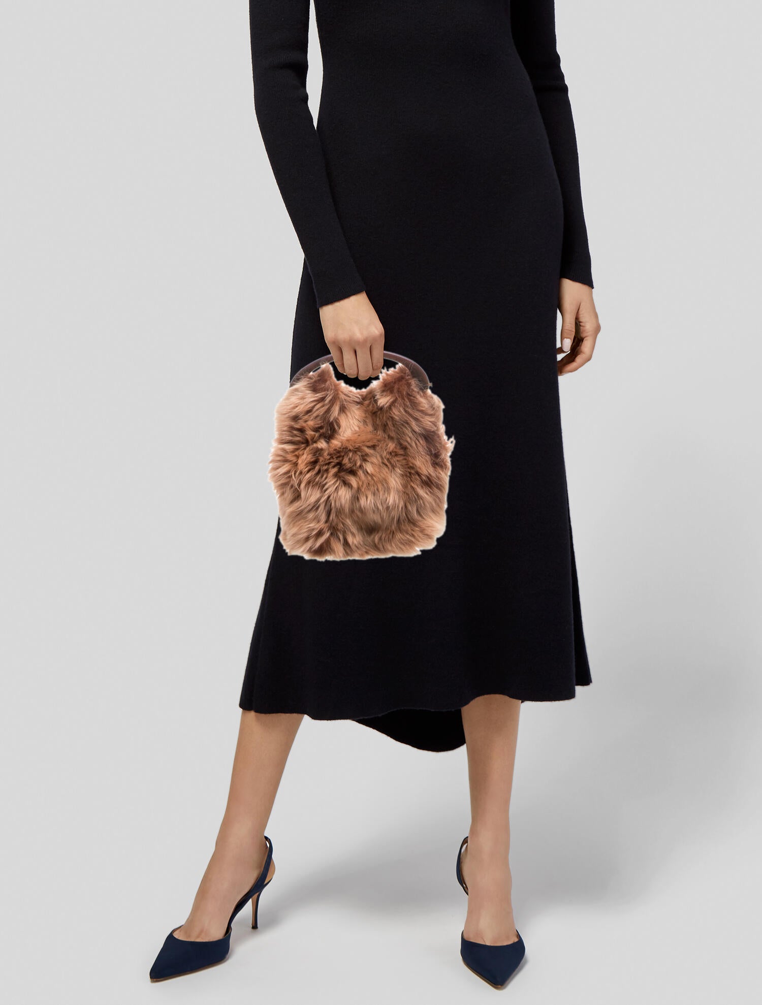 Dries Van Noten Faux Fur Top Handle Bag - Handle Bags, Handbags