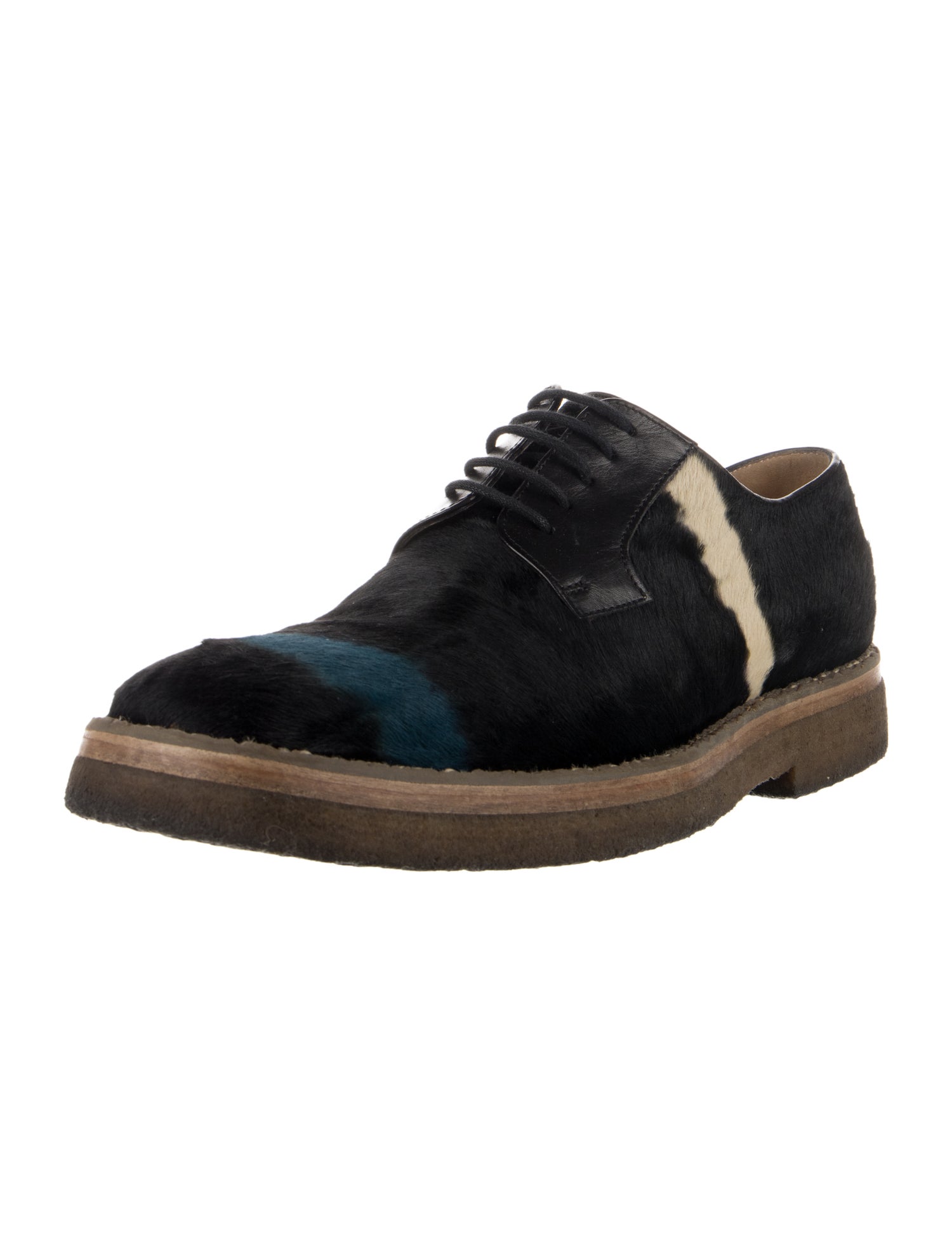 Dries Van Noten Ponyhair Printed Oxfords