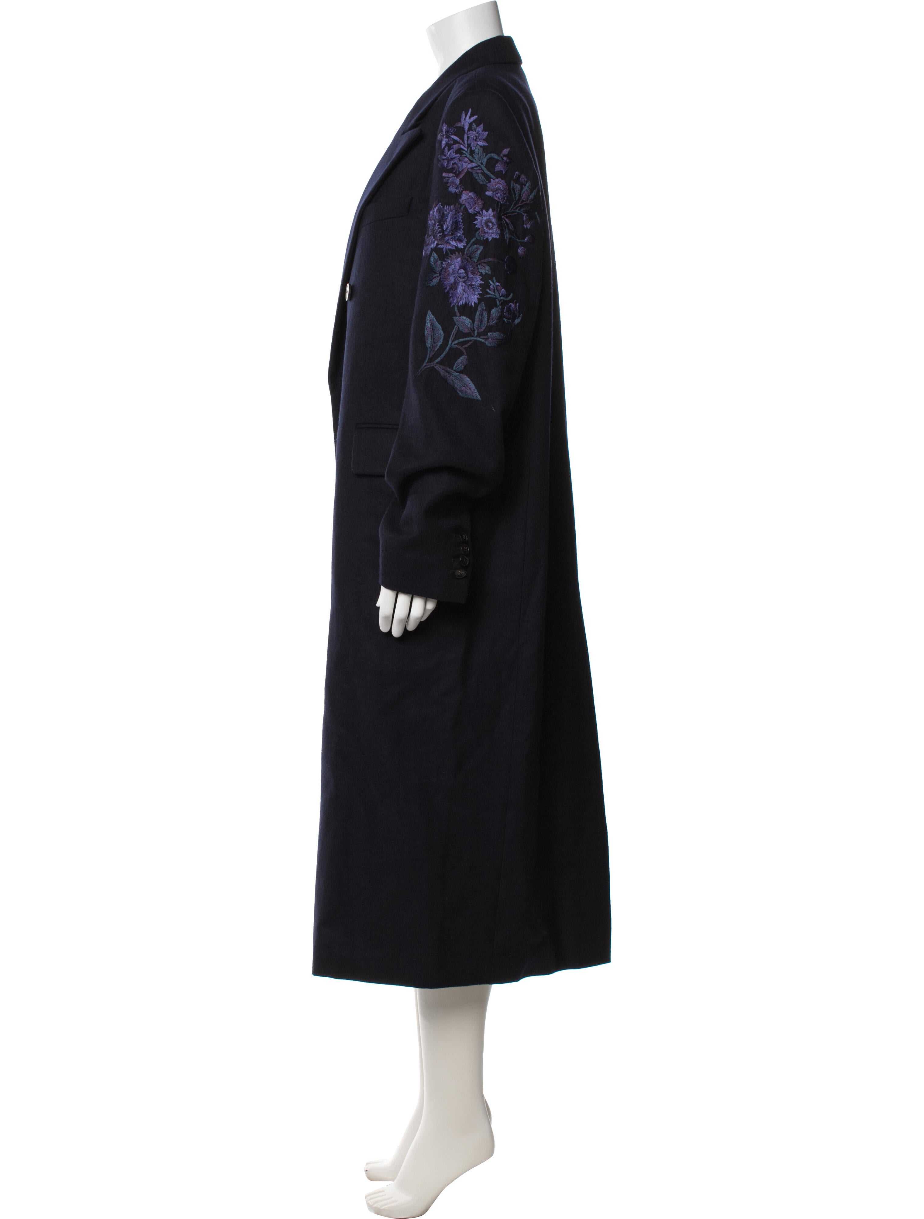 Dries Van Noten Wool Floral Print Coat