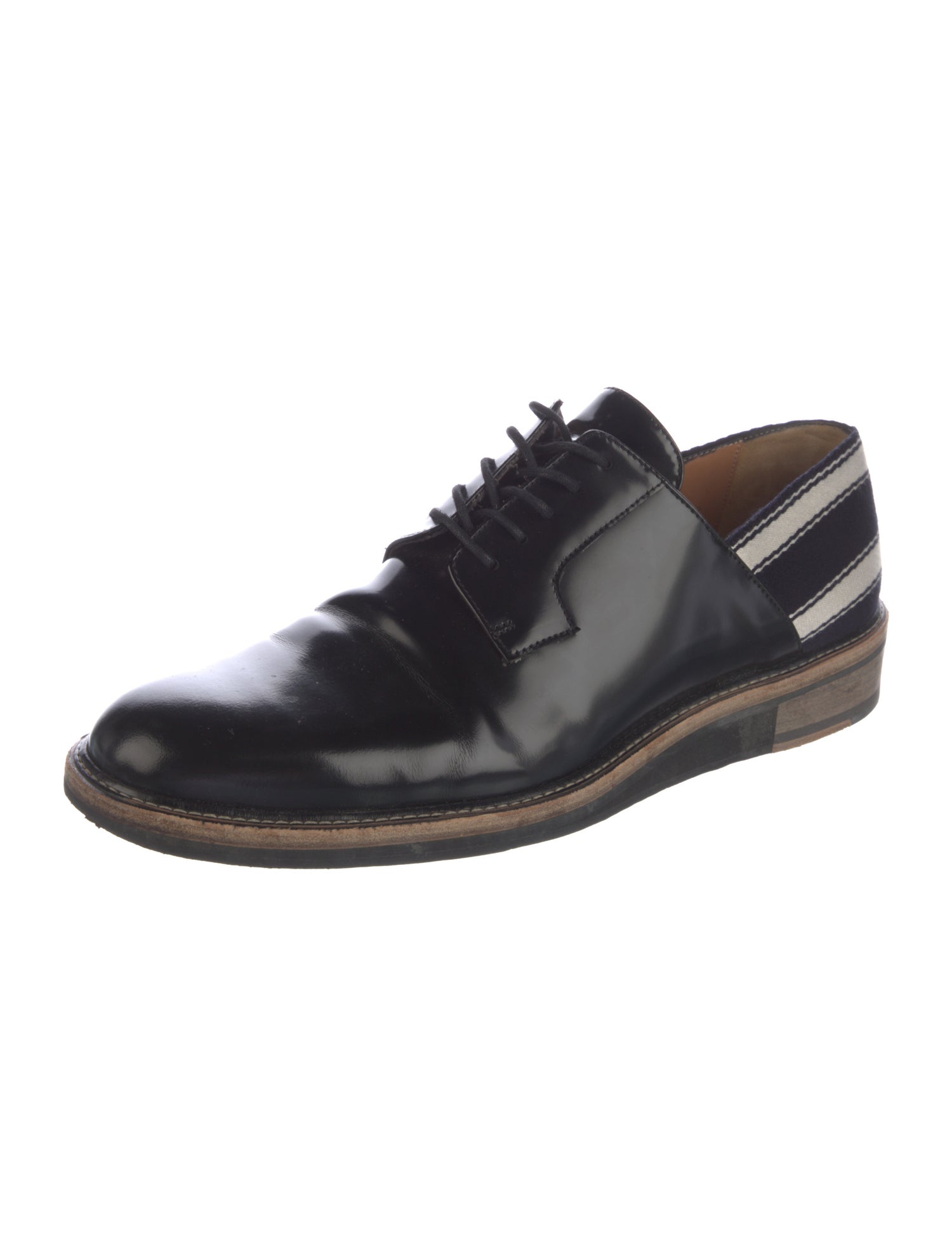 Dries Van Noten Leather Striped Oxfords