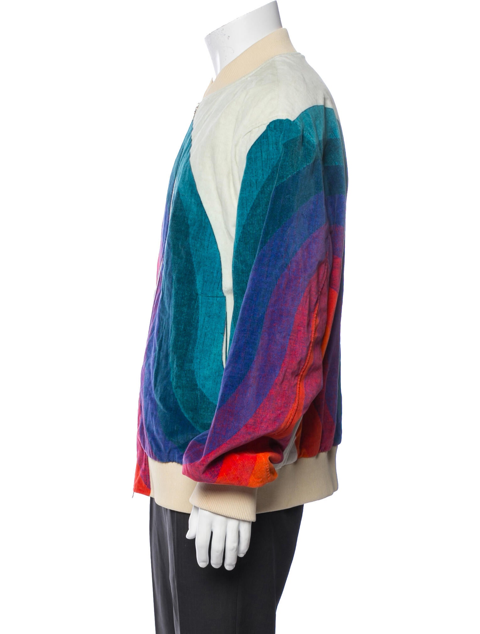 Dries Van Noten Colorblock Pattern Bomber Jacket