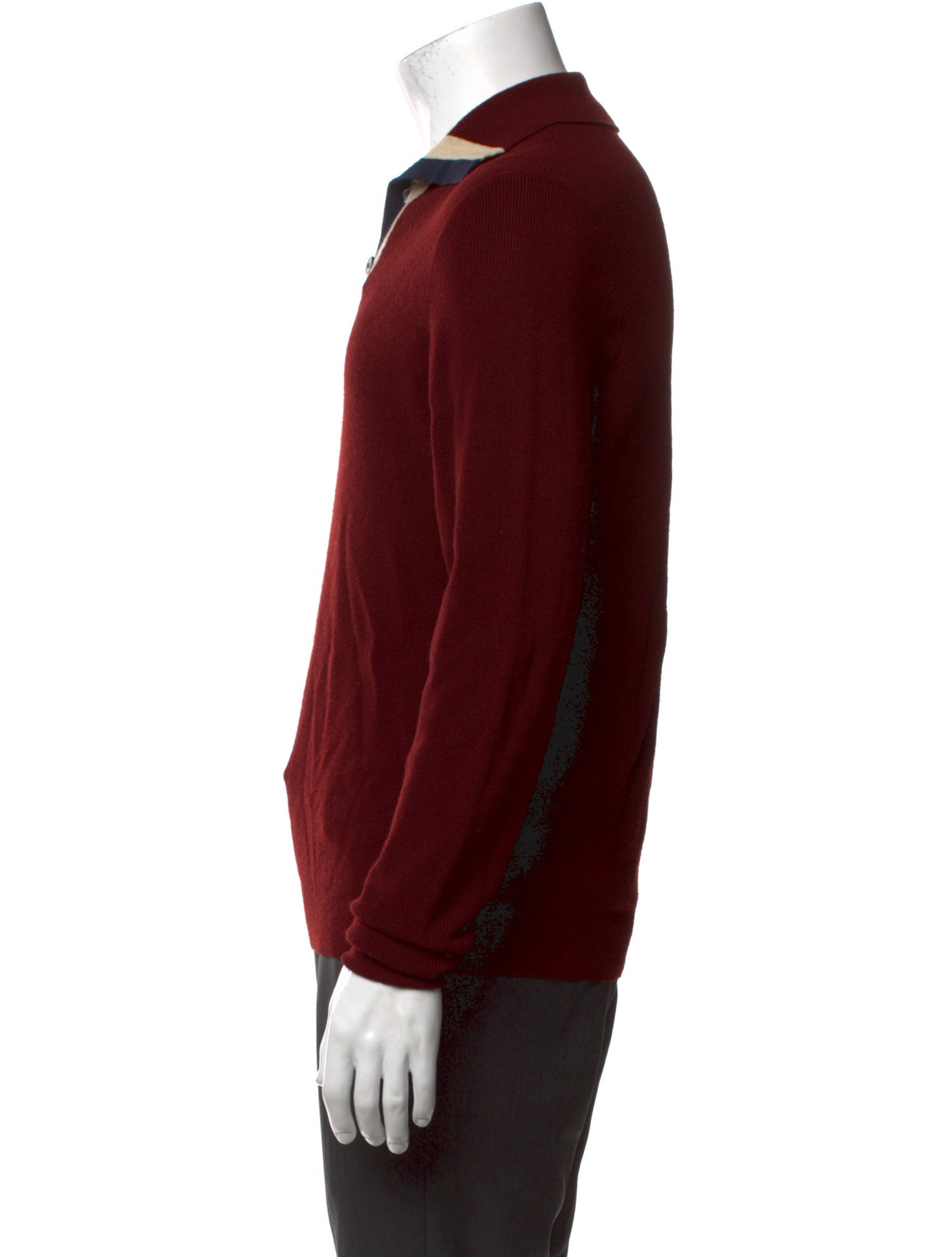 Dries Van Noten Wool V-Neck Polo Sweater