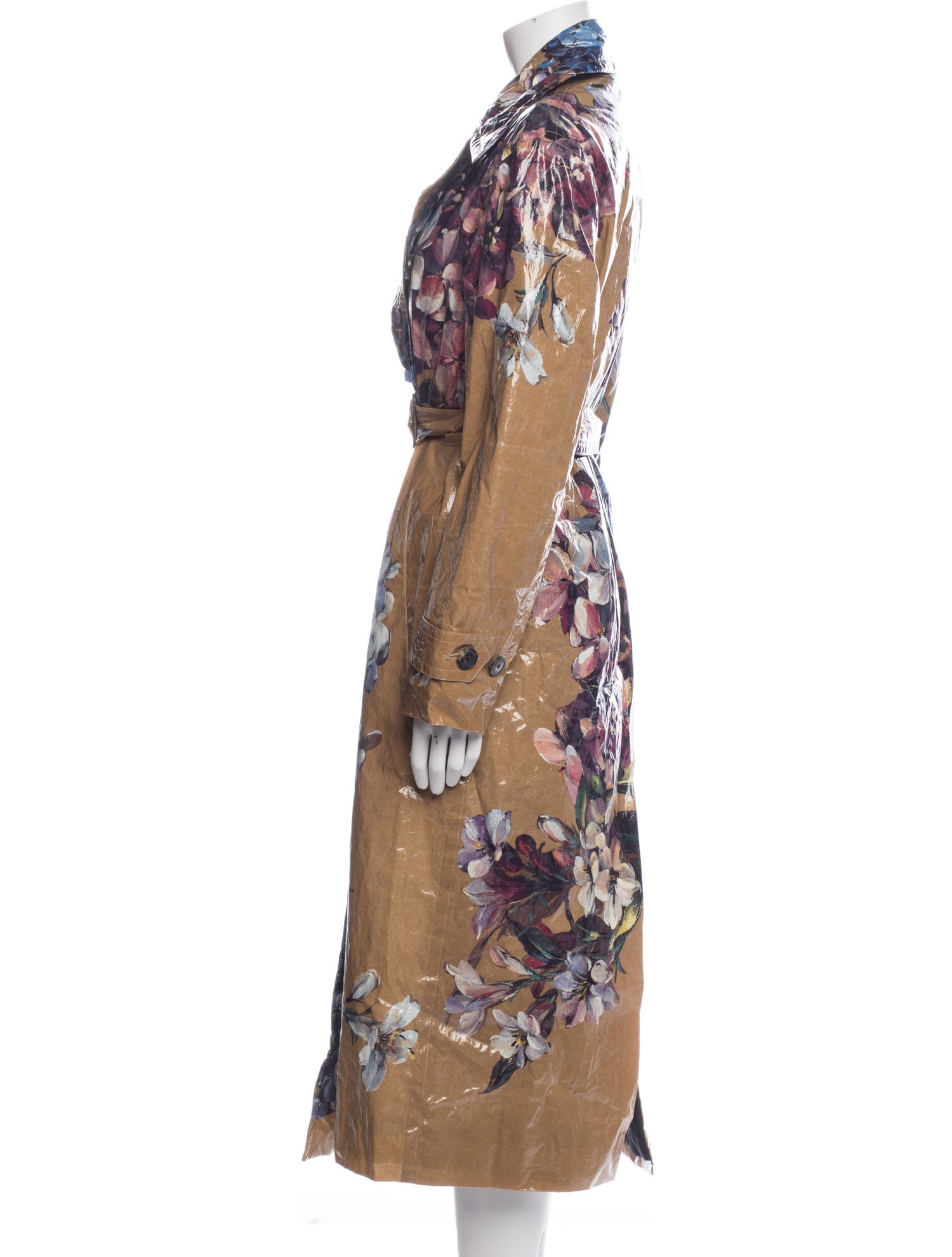 Dries Van Noten Floral Print Trench Coat