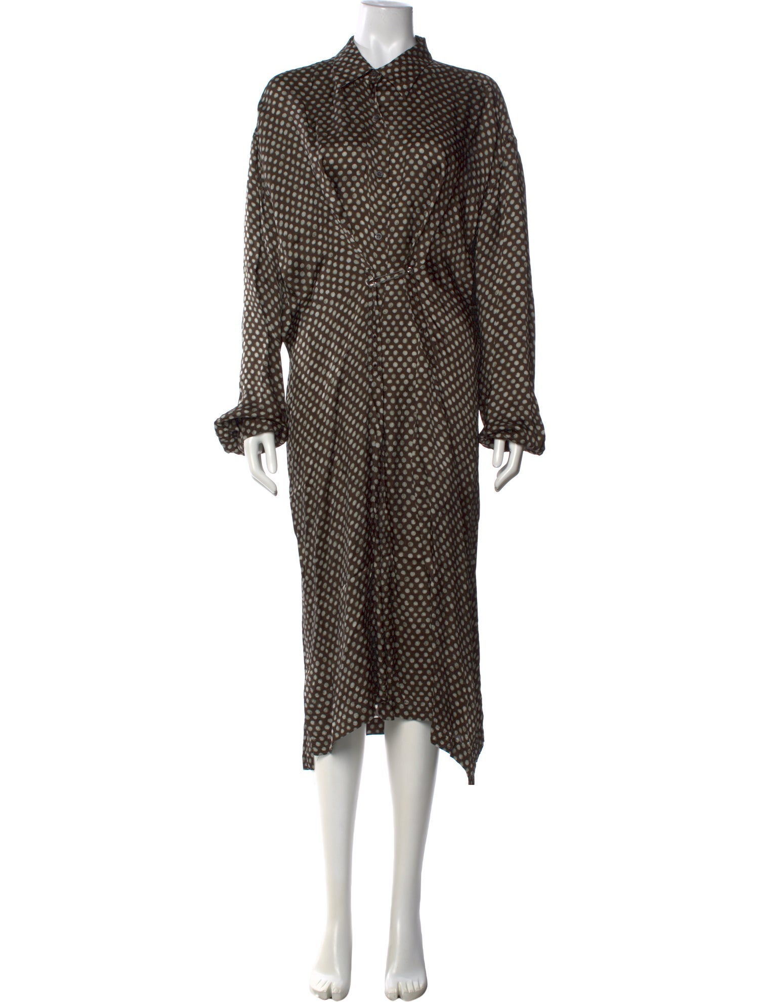 Dries Van Noten Polka Dot Print Midi Length Dress