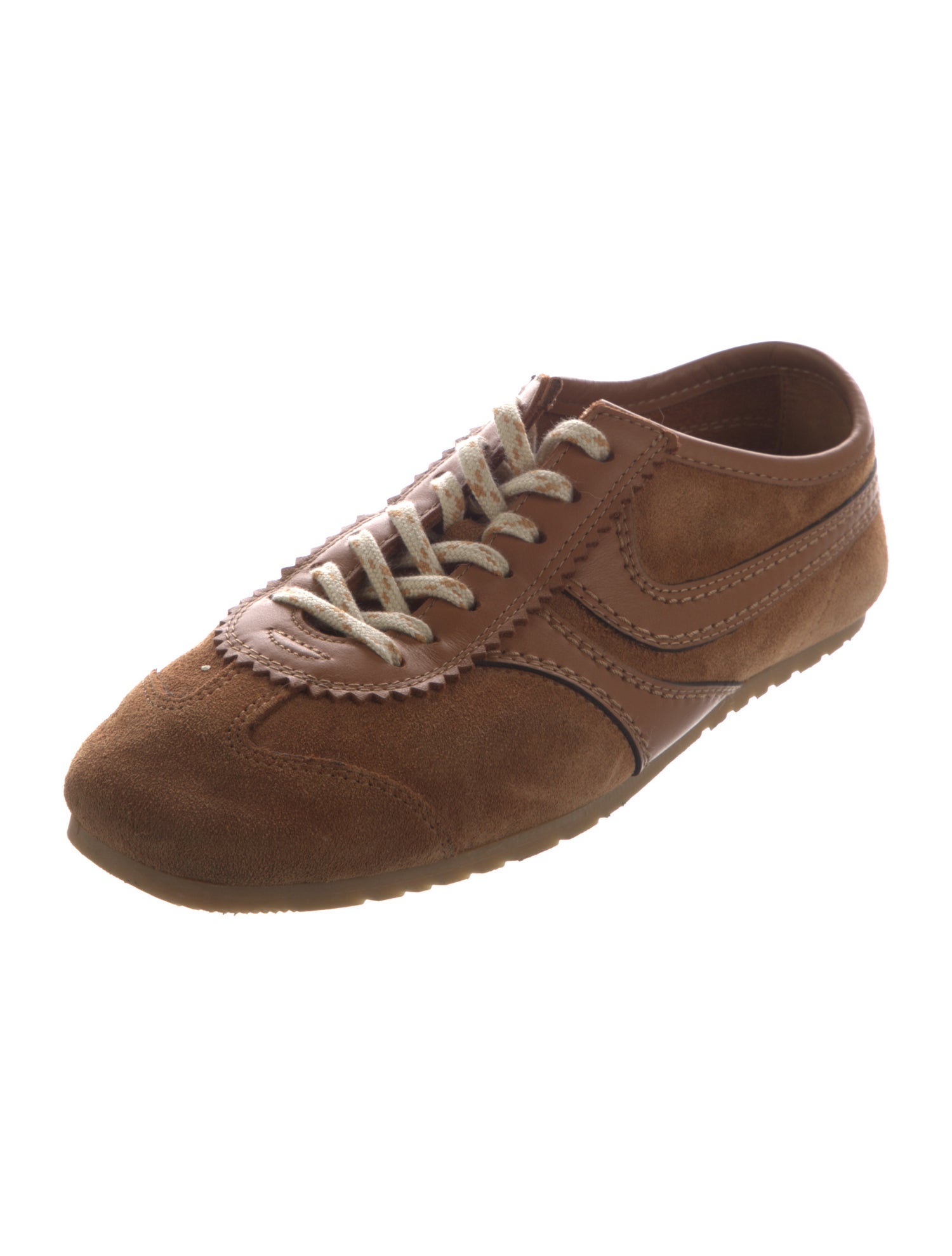 Dries Van Noten Suede Leather Trim Embellishment Athletic Sneakers