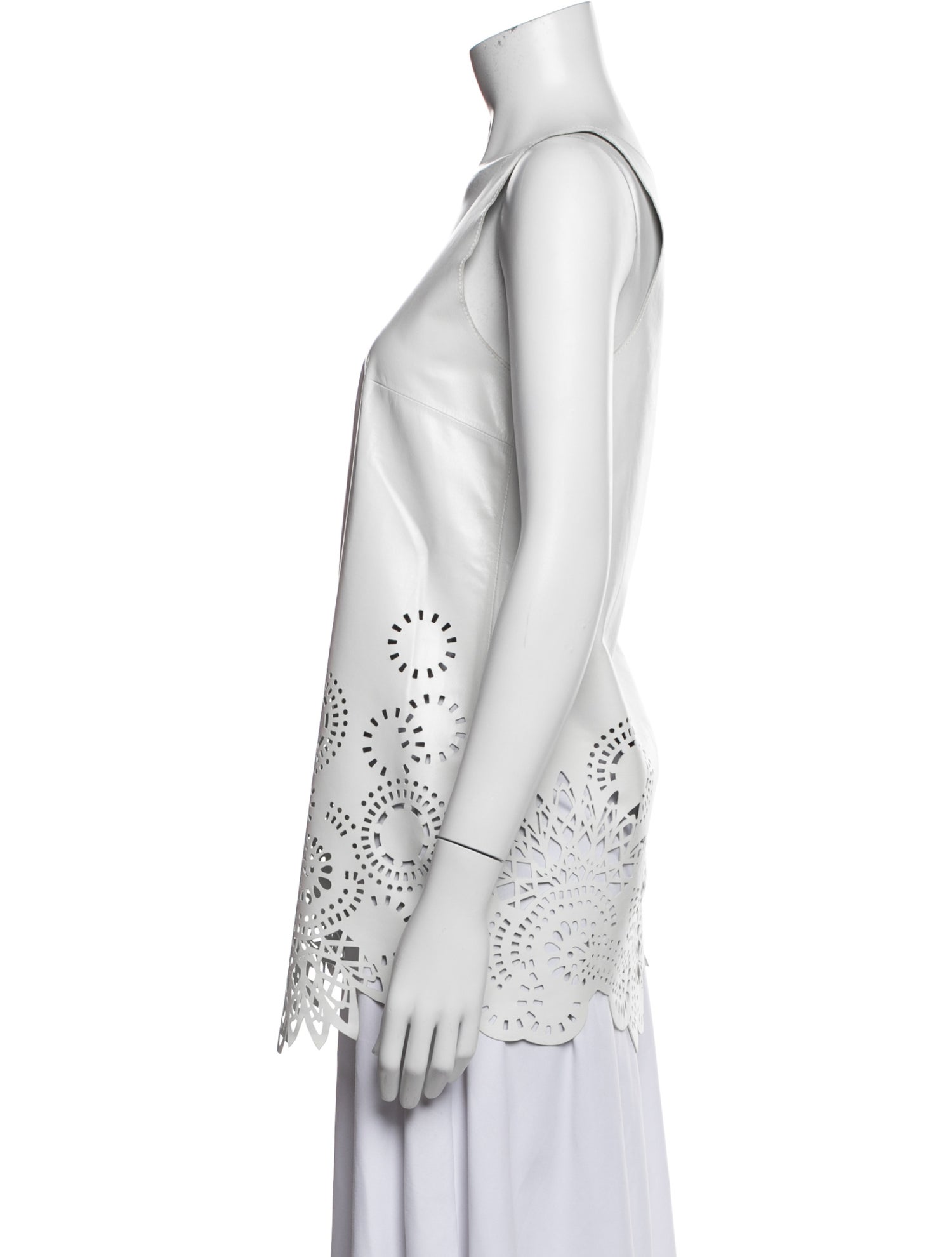 Dries Van Noten Leather Scoop Neck Top