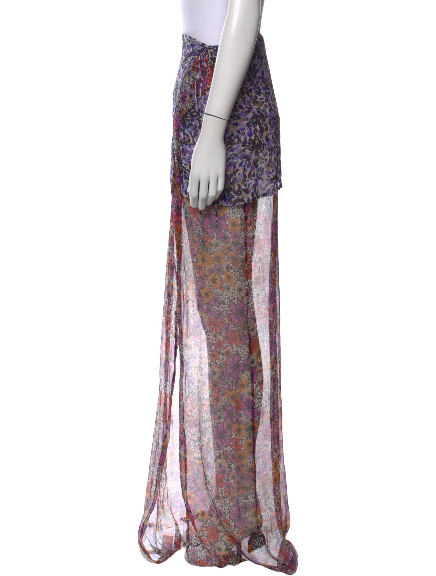Dries Van Noten Silk Long Skirt