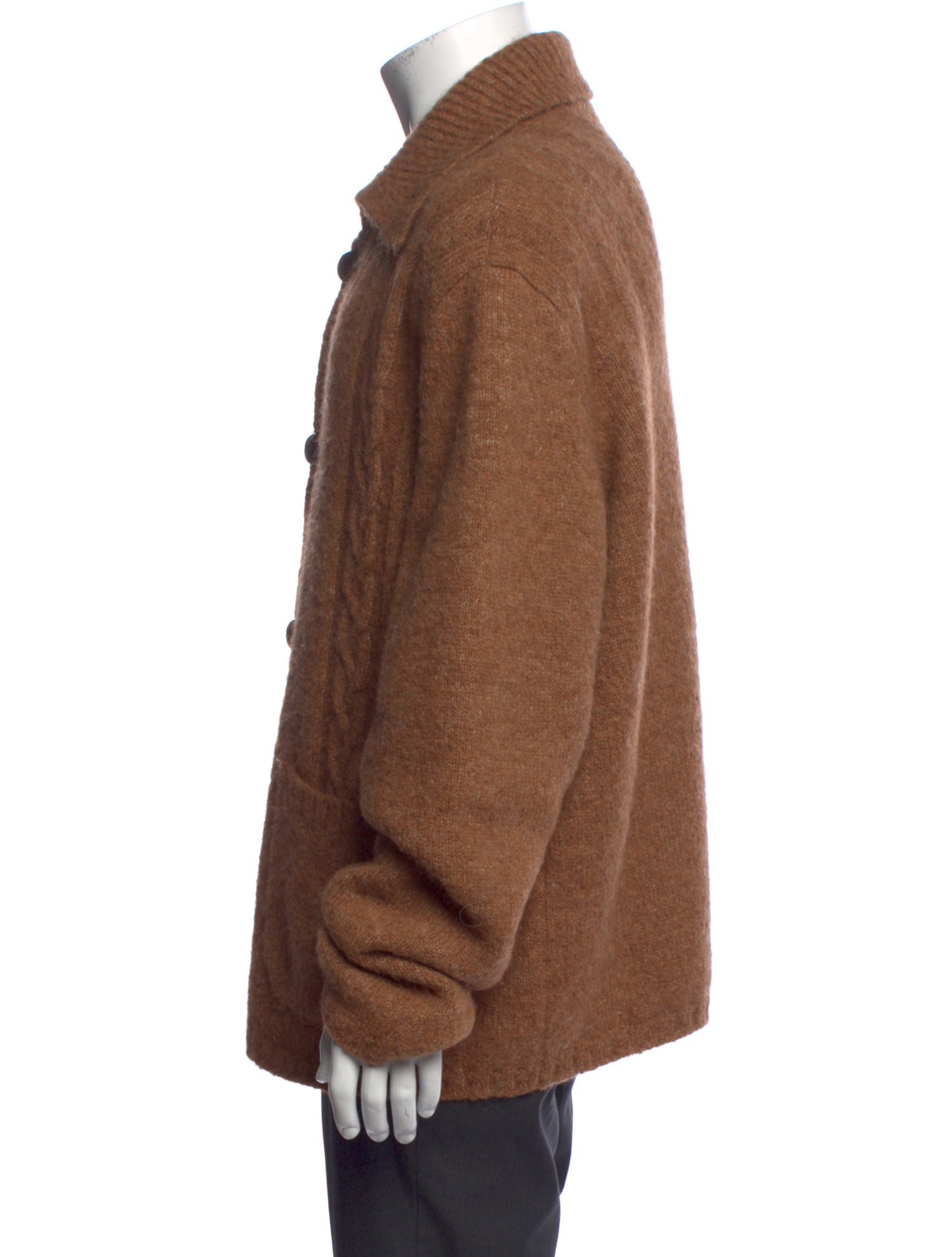 Loro Piana Mock Neck Long Sleeve Cardigan - Neutrals Sweaters
