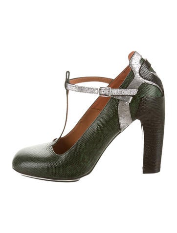 Dries Van Noten Embossed T-Strap Pumps