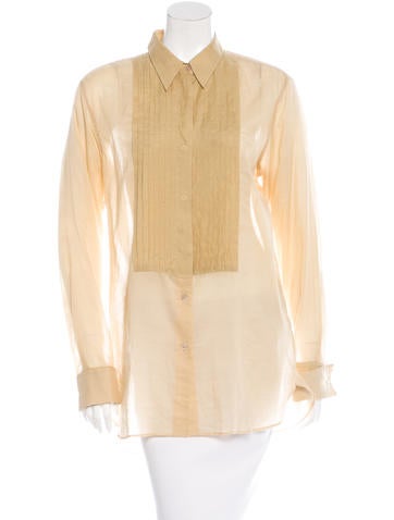 Dries Van Noten Silk-Blend Button-Up Top