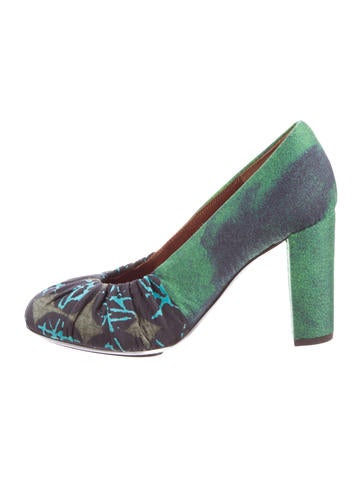 Dries Van Noten Printed Satin Pumps