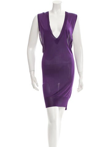 Dries Van Noten Plunging V-Mini Dress