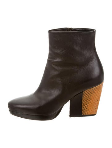 Dries Van Noten Snakeskin-Accented Ankle Boots
