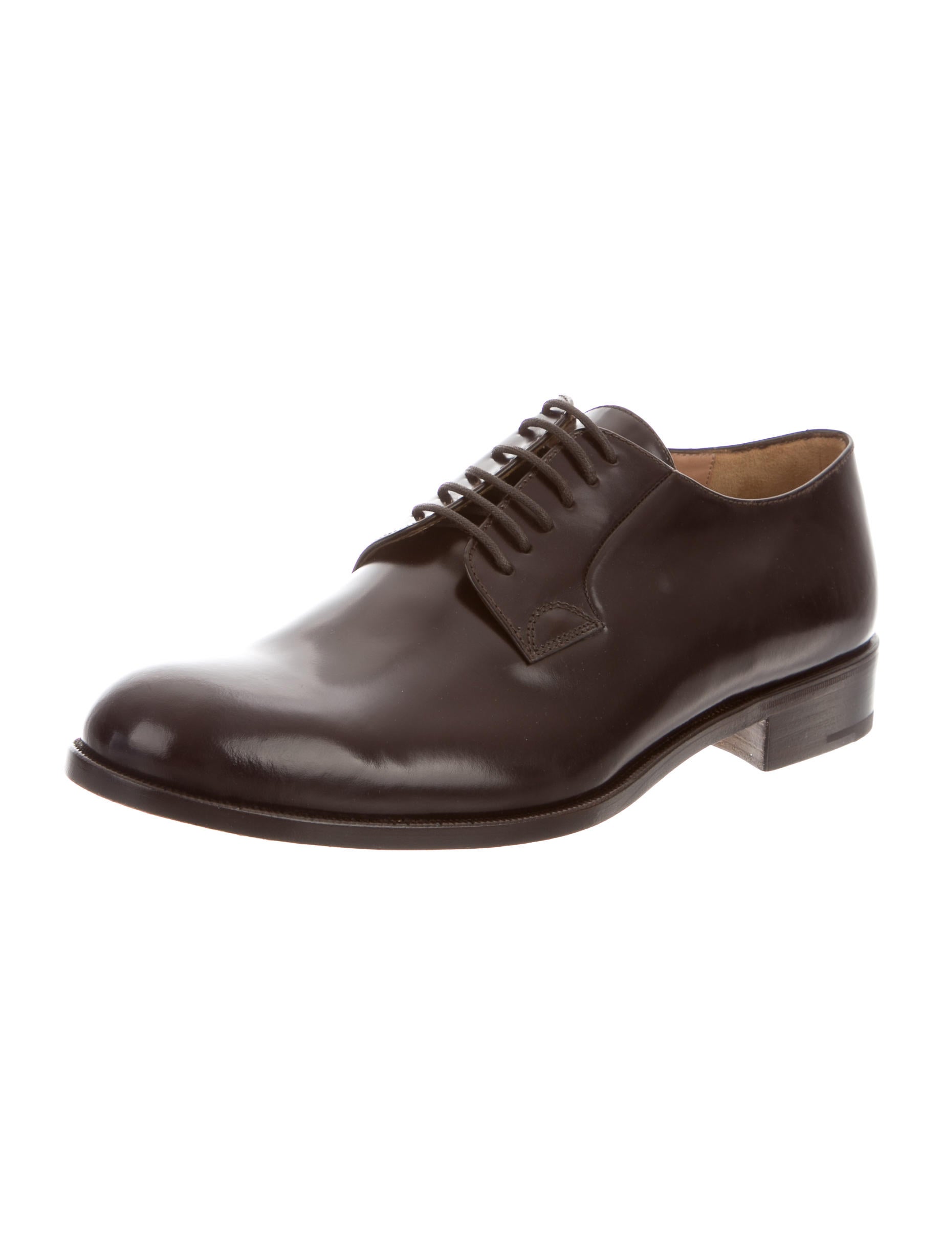 Dries Van Noten Leather Round-Toe Oxfords