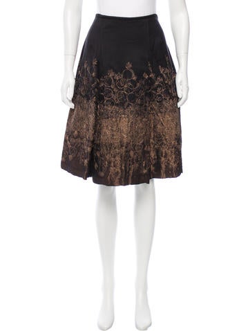 Dries Van Noten Metallic-Accented Embroidered Skirt w/ Tags
