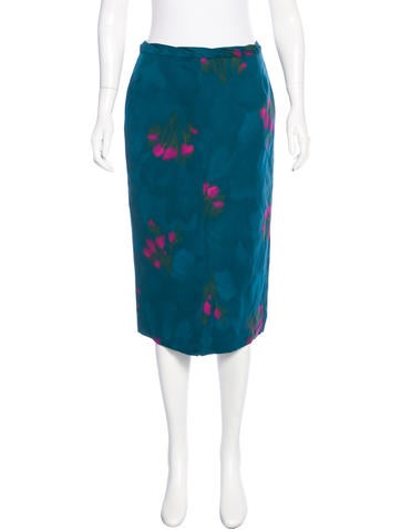 Dries Van Noten Floral Print Pencil Skirt