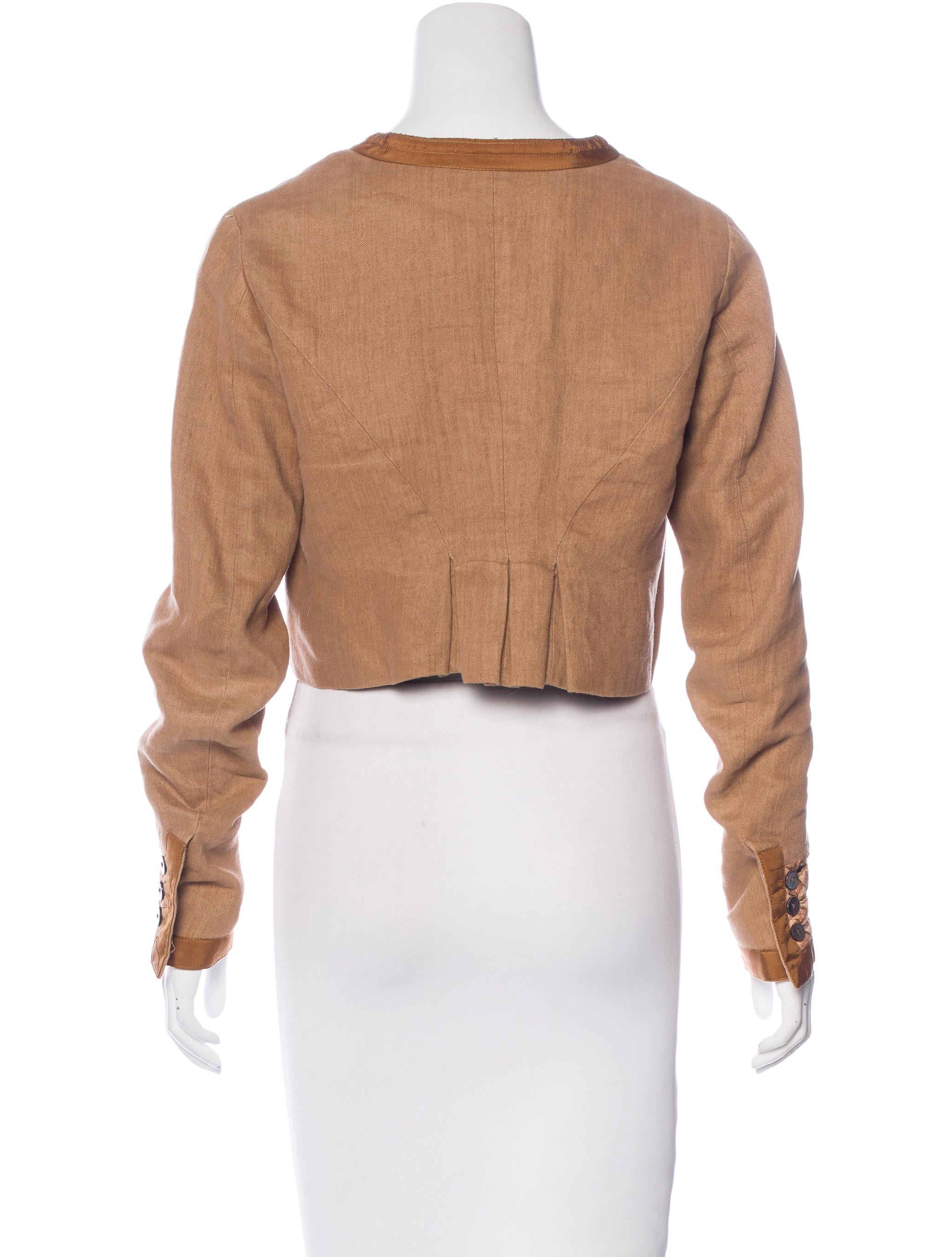 Dries Van Noten Cropped Linen Jacket Clothing DRI35233 The RealReal