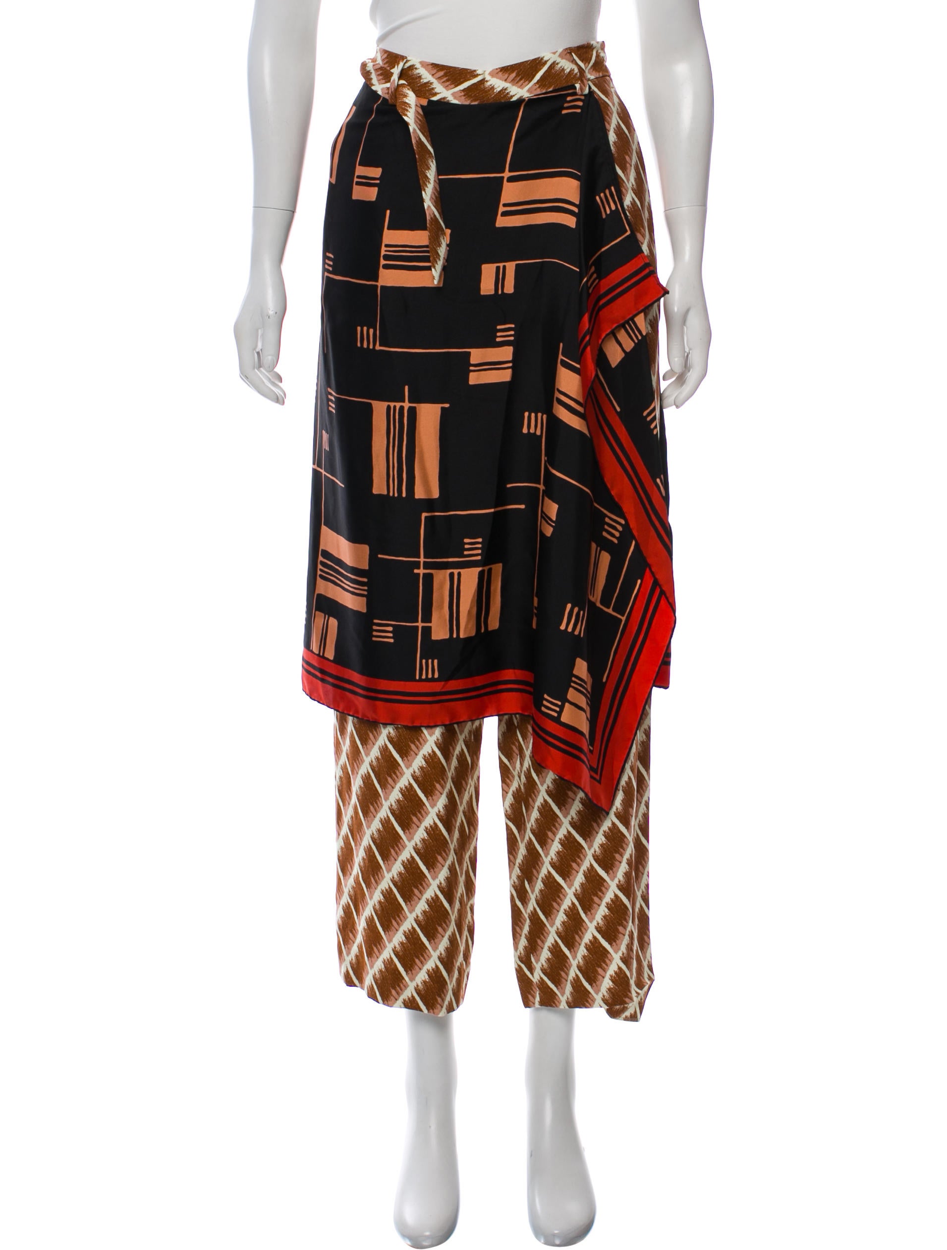 パンツ dries van noten 24ss skirt pants Dries Van Noten Panax Skirt Overlay Pants - Black, 13
