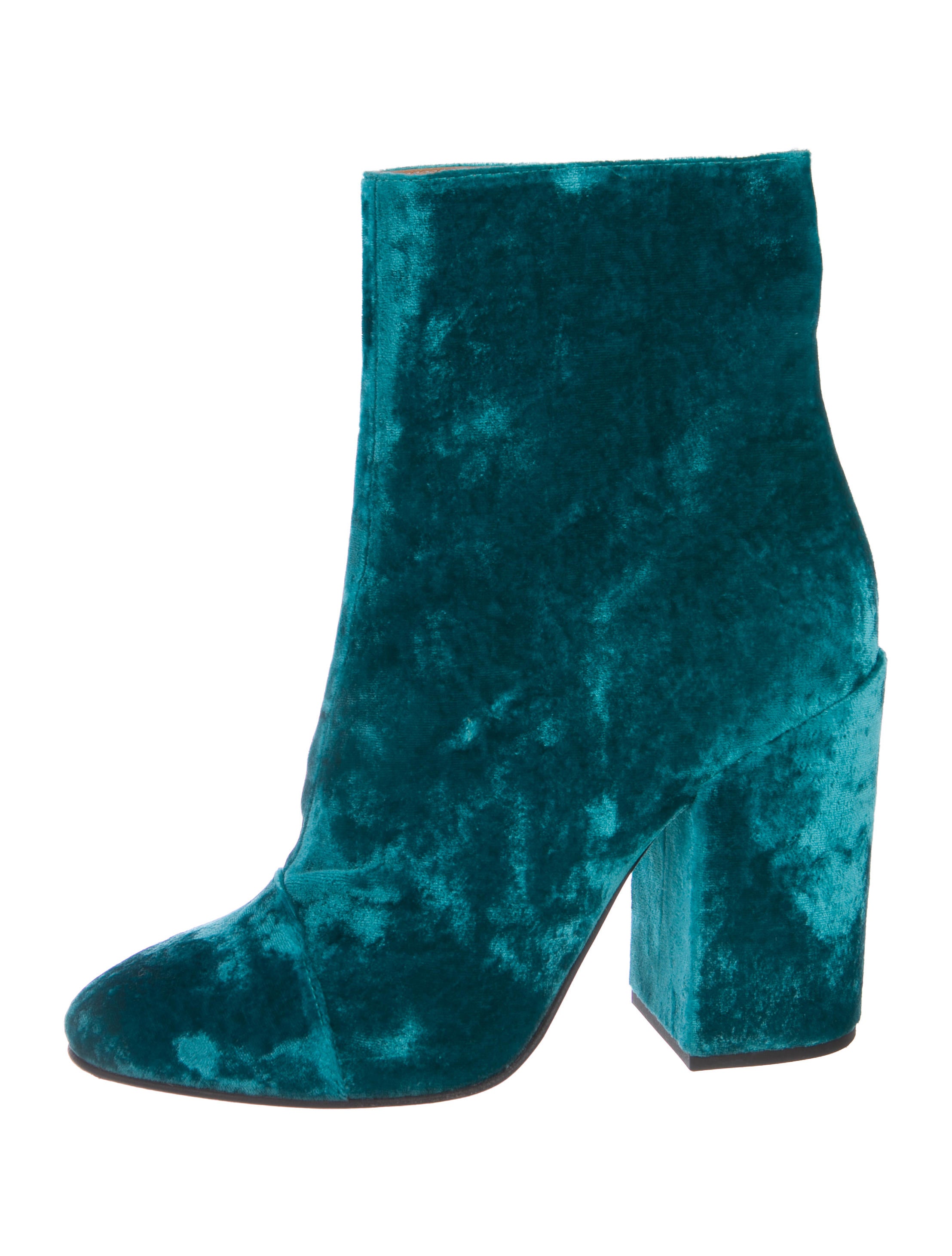 teal velvet boots