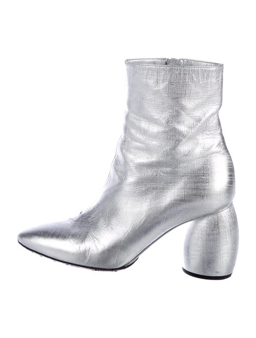 Dries Van Noten Leather Ankle Boots Silver