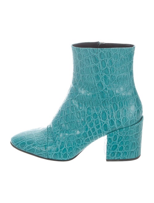 Dries Van Noten Embossed Leather Ankle Boots