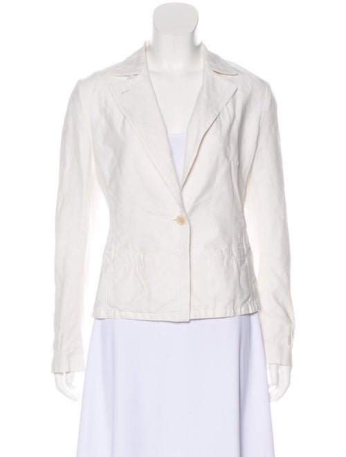 Dries Van Noten Jacquard Peak-Lapel Blazer White
