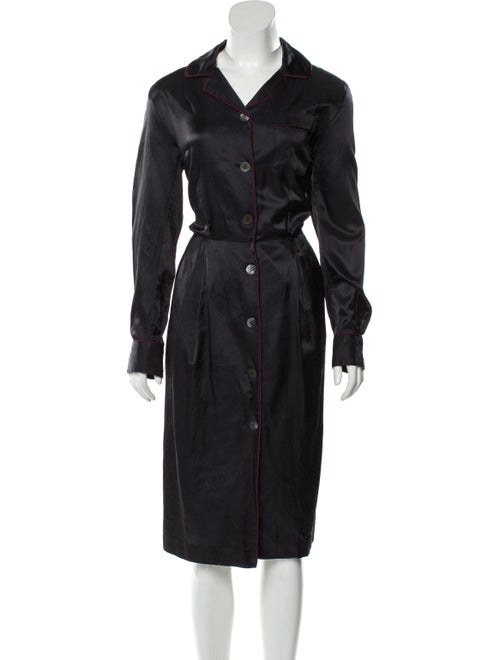 Dries Van Noten Satin Shirt Dress Black