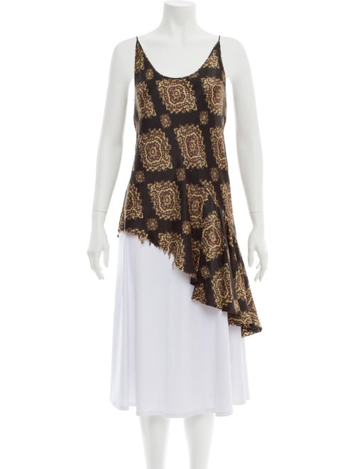 Dries Van Noten Silk Printed Top Black