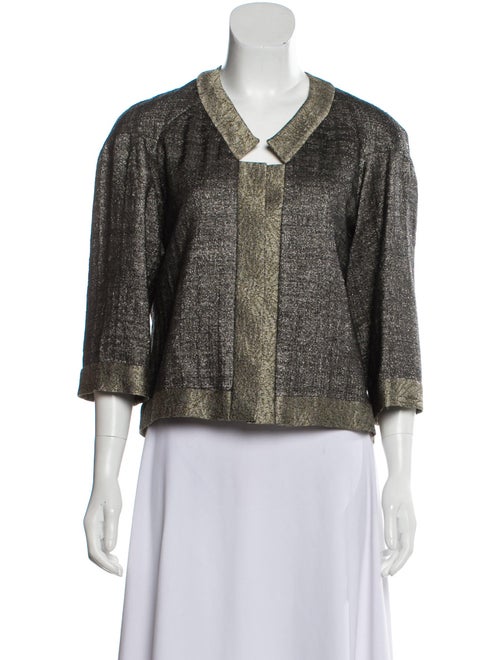 Dries Van Noten Wool Metallic Jacket Silver