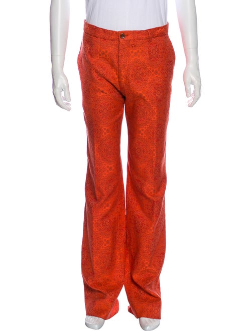 Dries Van Noten Lace Pattern Pants Orange
