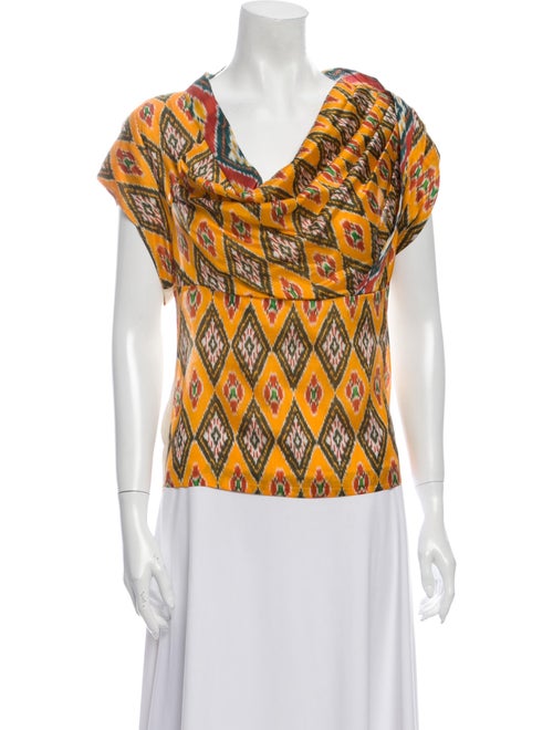 Dries Van Noten Silk Printed Blouse Orange