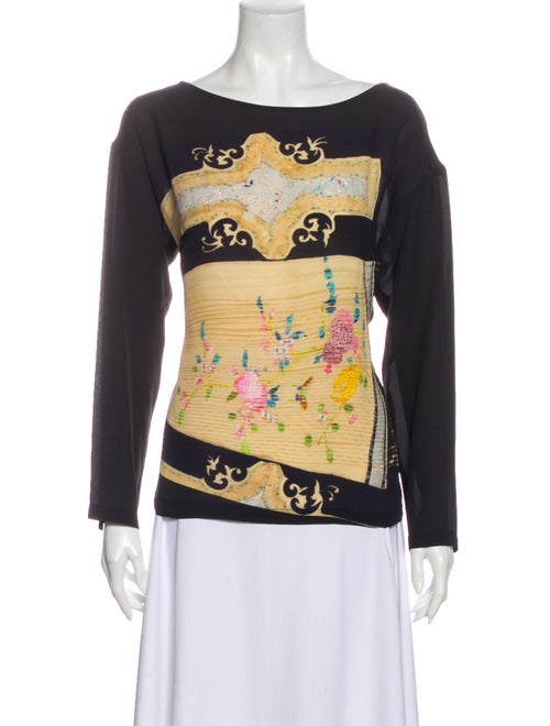 Dries Van Noten Silk Graphic Print T-Shirt w/ Tags