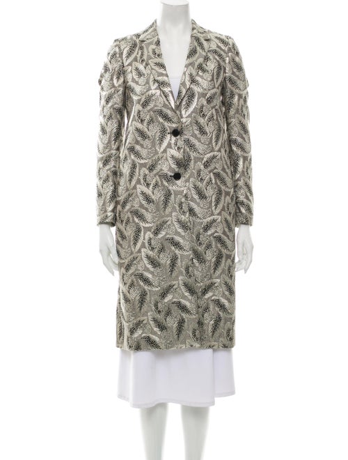 Dries Van Noten Printed Coat Metallic