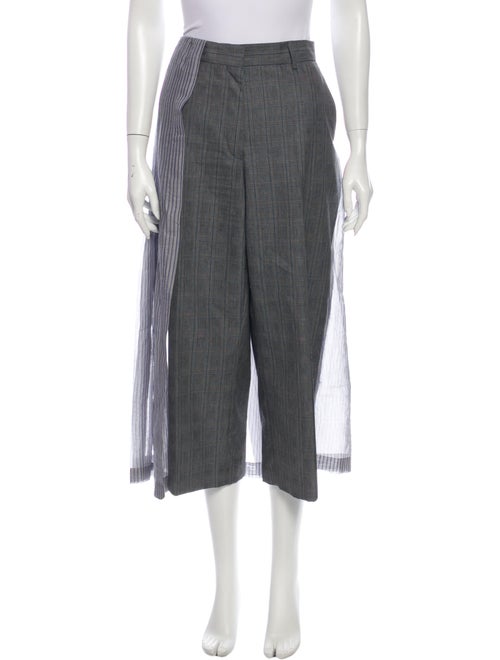 Dries Van Noten Striped Wide Leg Pants Blue