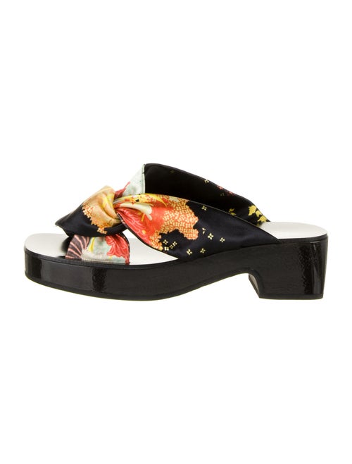 Dries Van Noten Printed Slides Black