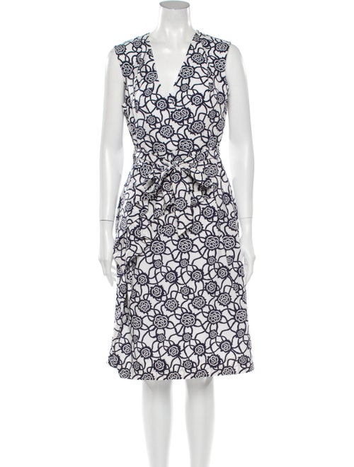 Dries Van Noten Printed Knee-Length Dress White